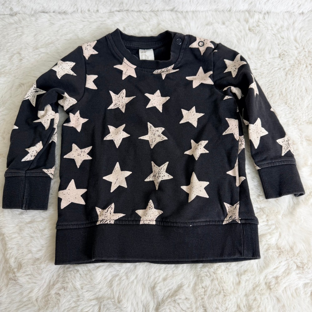 HM Kids Black Star Print Cotton Sweatshirt 12-18M 0743914 2